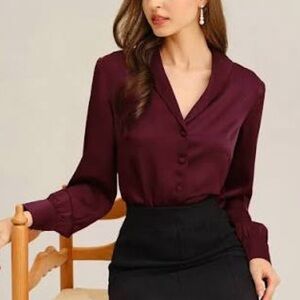 a new day Deep Red Button-Down Shirt